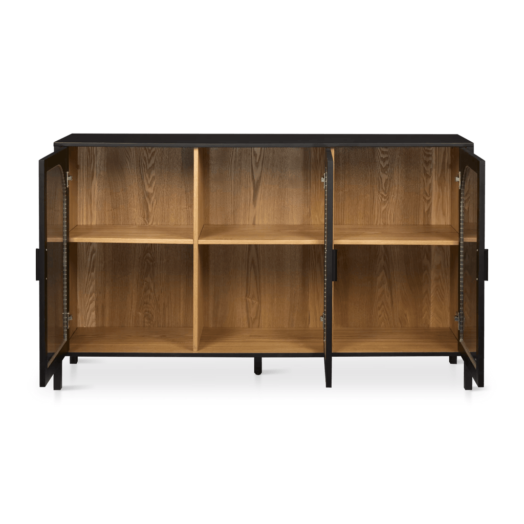 3-Door Black Wooden Buffet