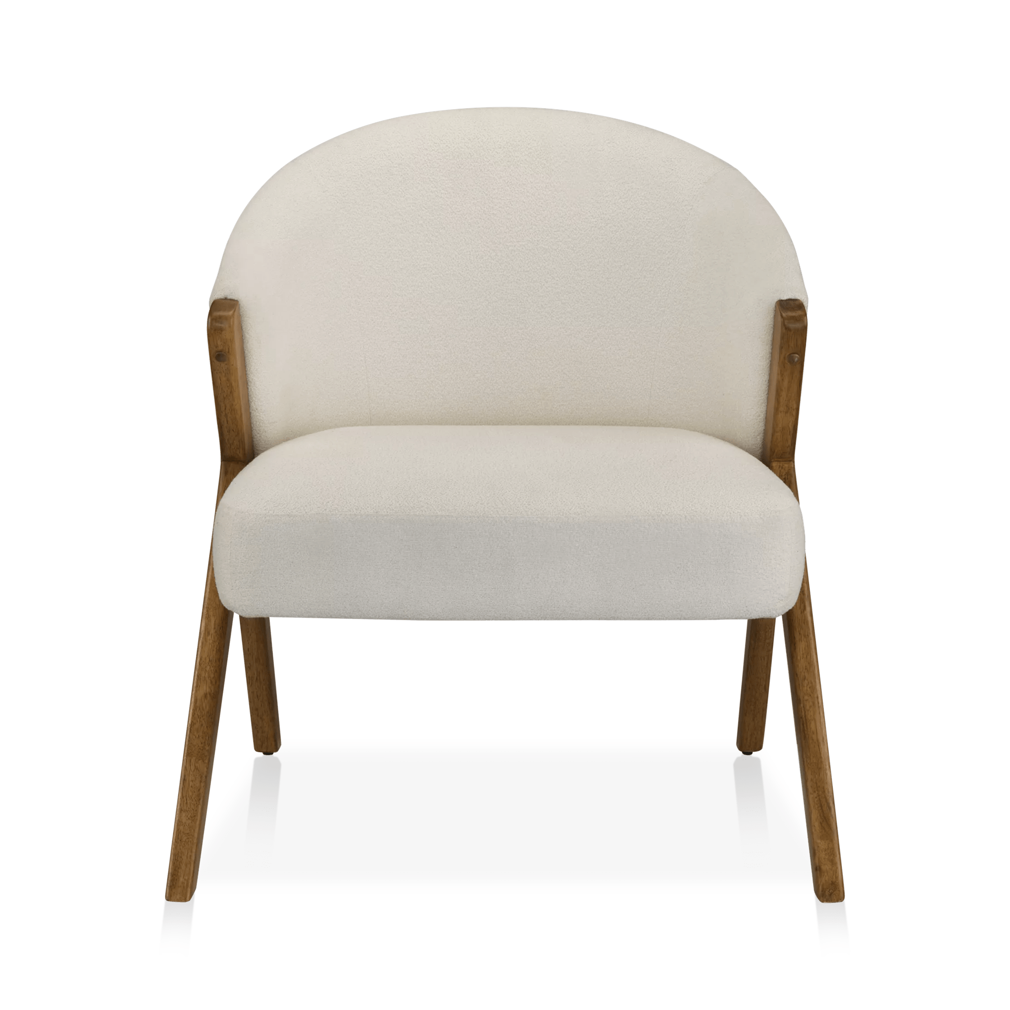 Fabric and Wood Accent Chair