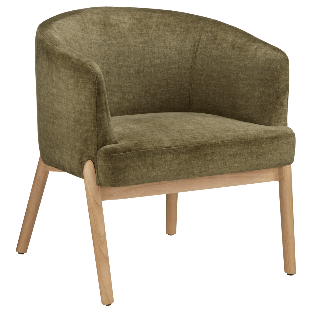 Fabric and Wood Accent Chair