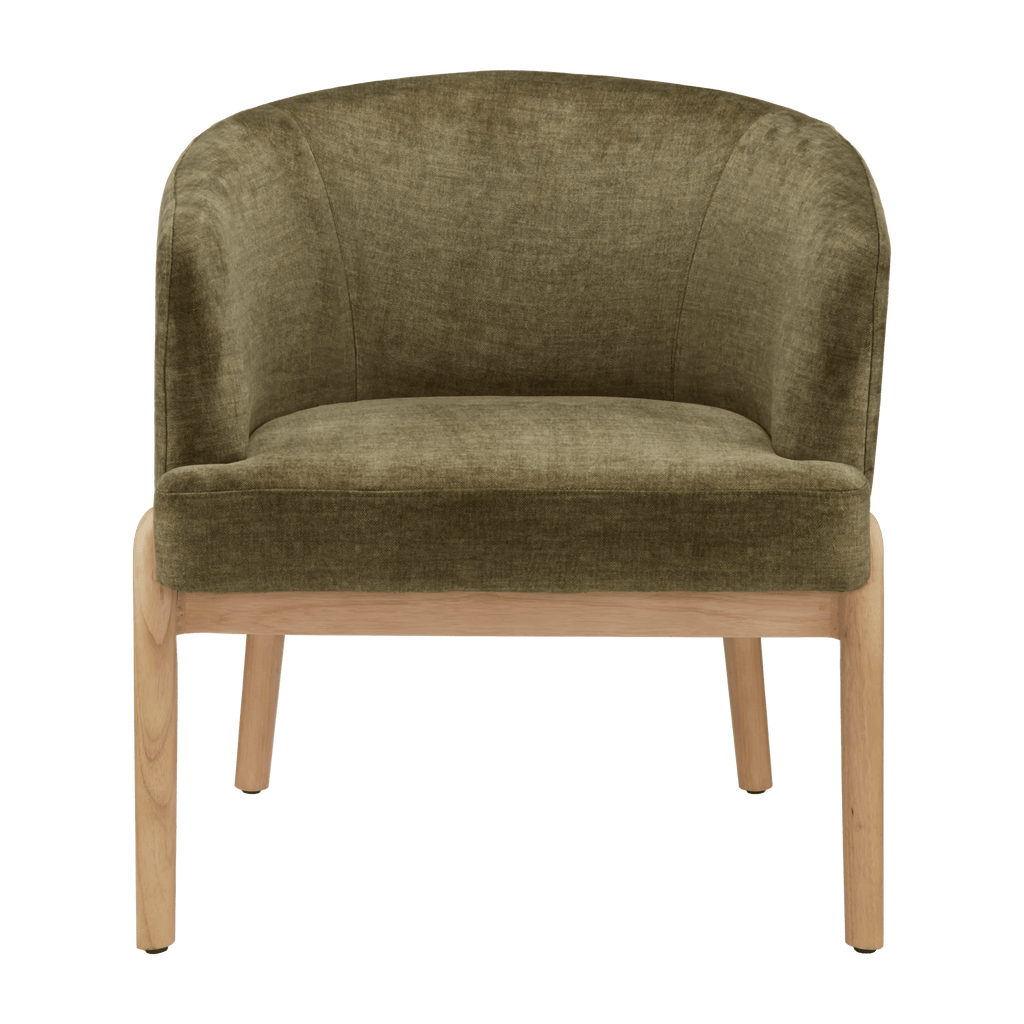 Fabric and Wood Accent Chair