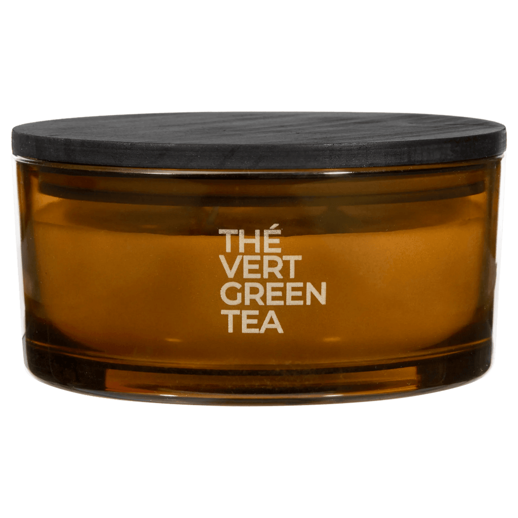Bouclair Green Tea Candle with Wooden Lid