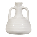 White Ceramic Double-Handle Vase
