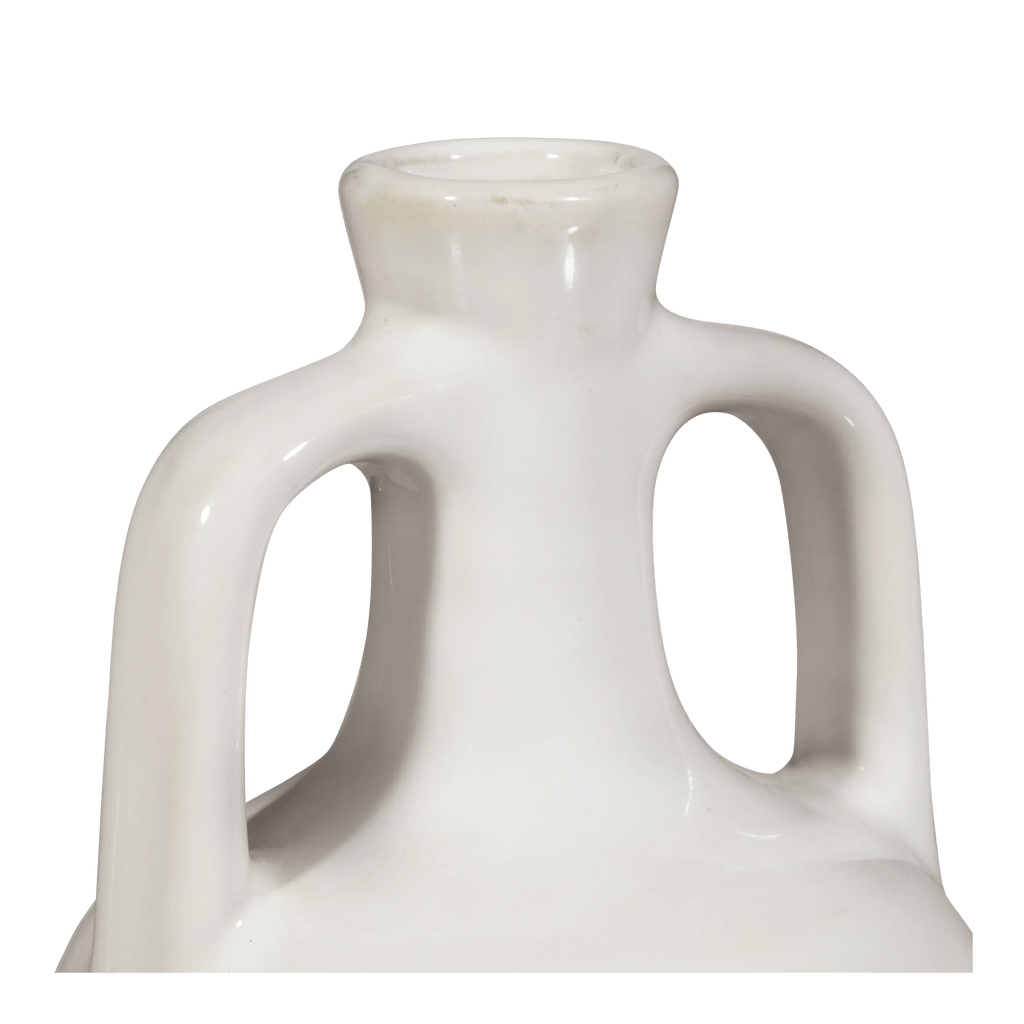 White Ceramic Double-Handle Vase