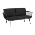2-seat outdoor black sofa