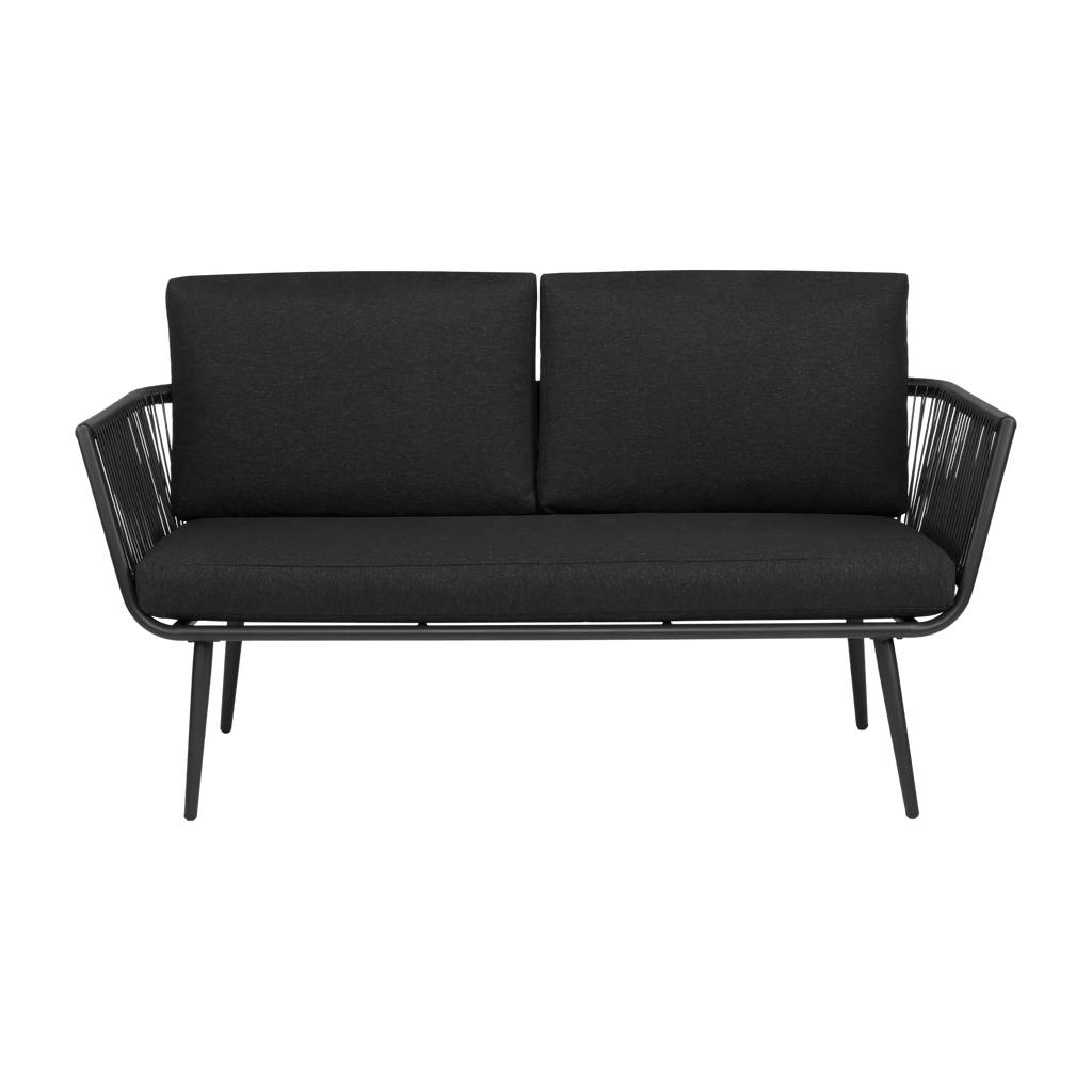 2-seat outdoor black sofa