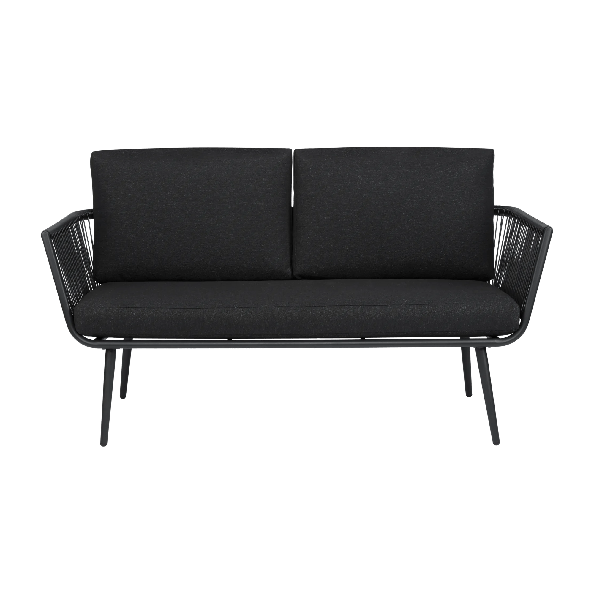2-seat outdoor black sofa