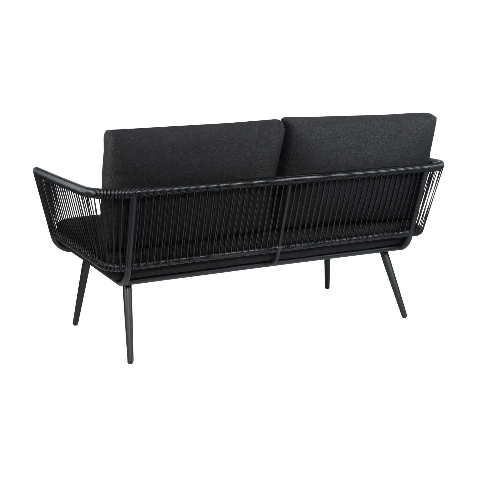 2-seat outdoor black sofa