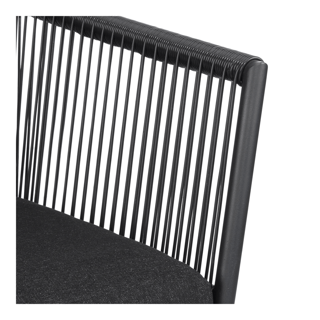 2-seat outdoor black sofa