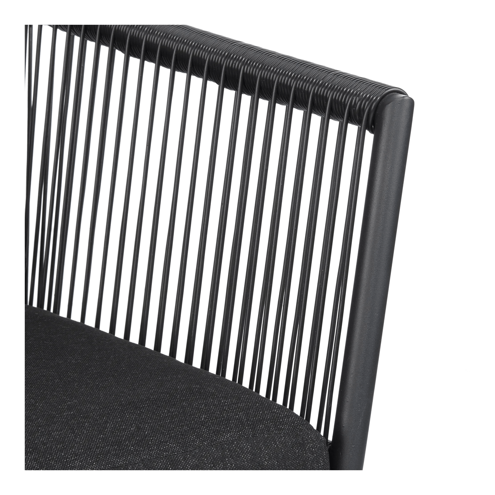 2-seat outdoor black sofa