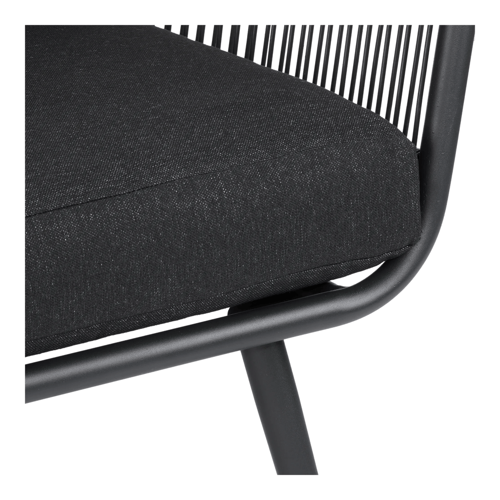 2-seat outdoor black sofa