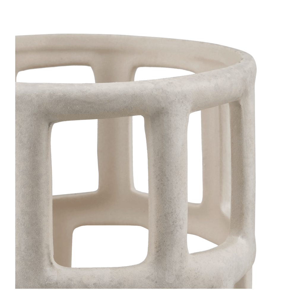 Cream Openwork Ceramic Candle Holder