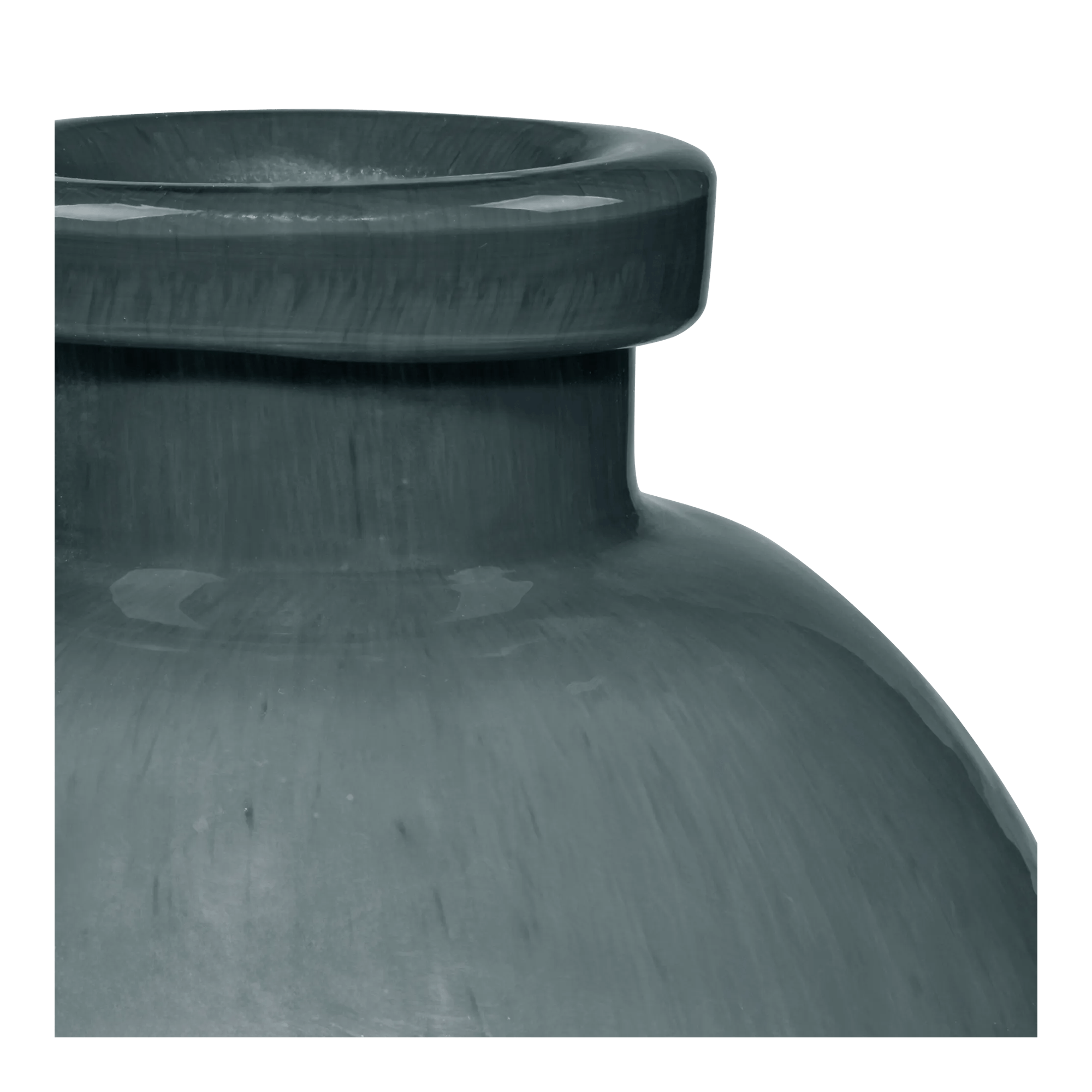 Glossy Dark Green Glass Decorative Vase