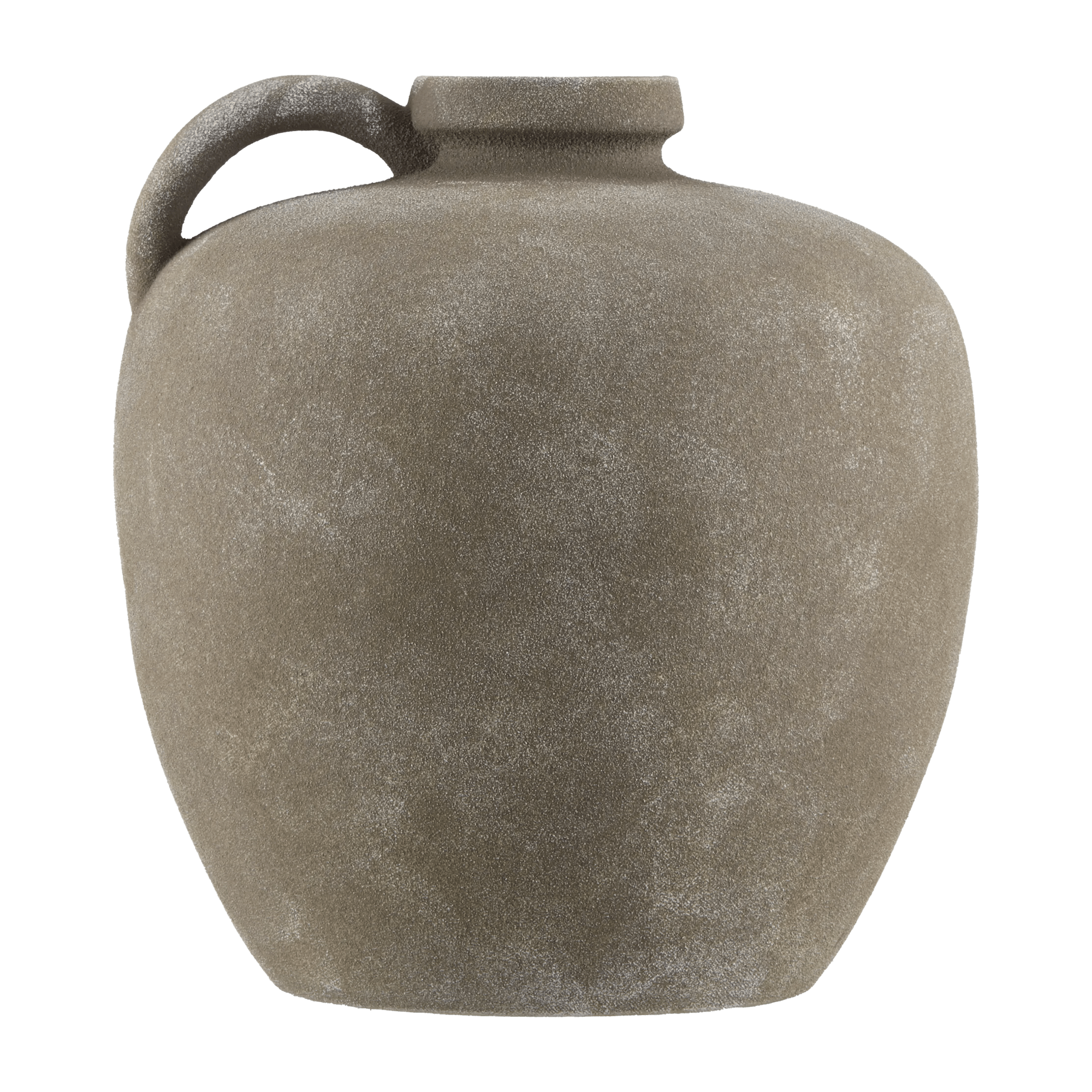 Matte Taupe Ceramic Decorative Jug with Handle