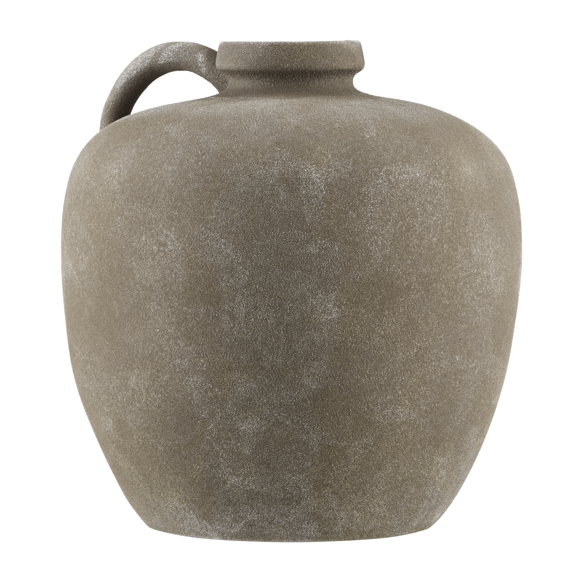 Matte Taupe Ceramic Decorative Jug with Handle