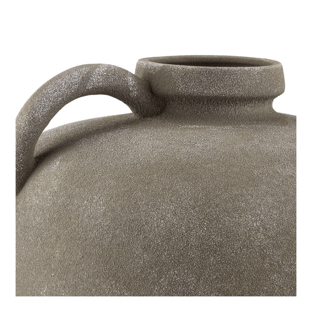 Matte Taupe Ceramic Decorative Jug with Handle
