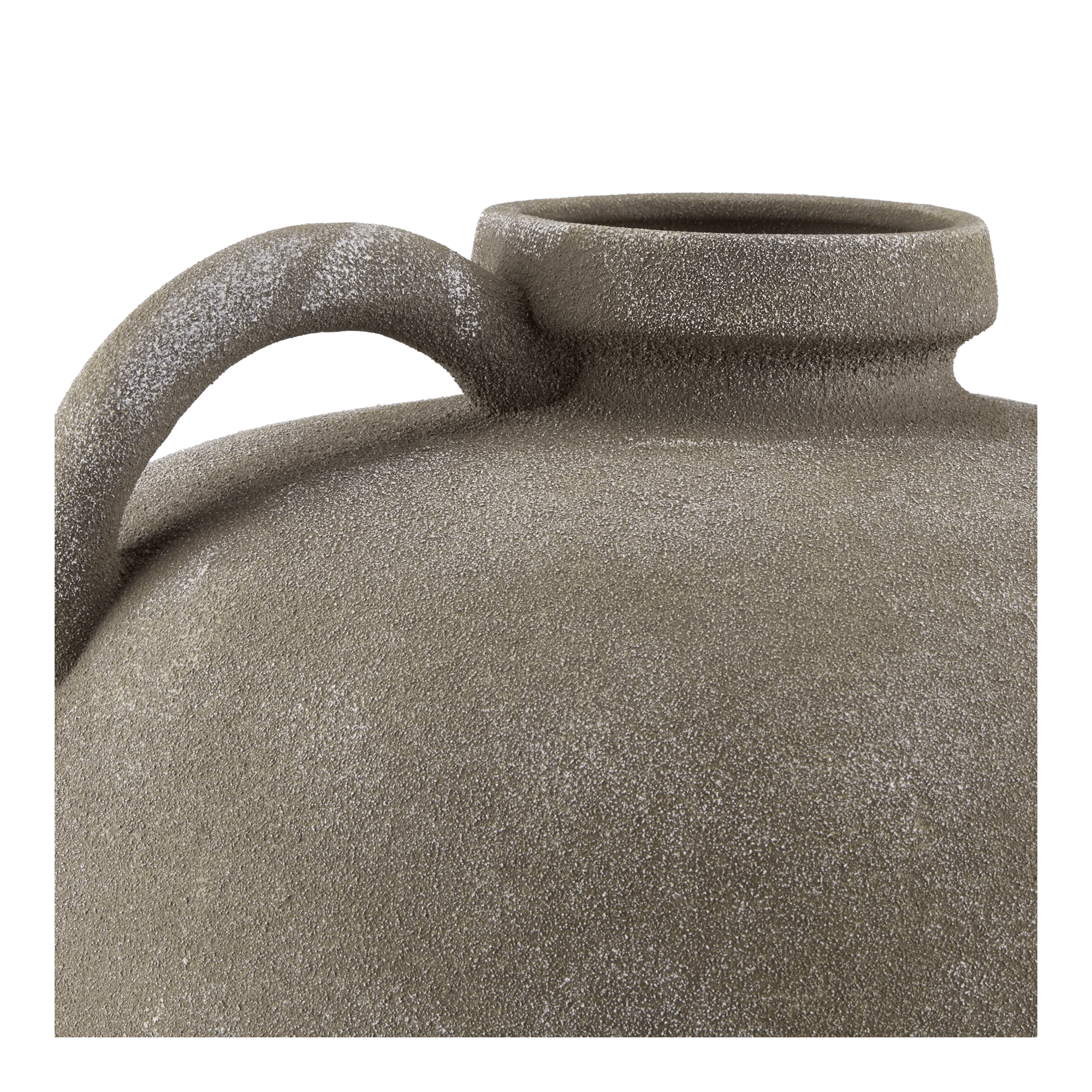 Matte Taupe Ceramic Decorative Jug with Handle