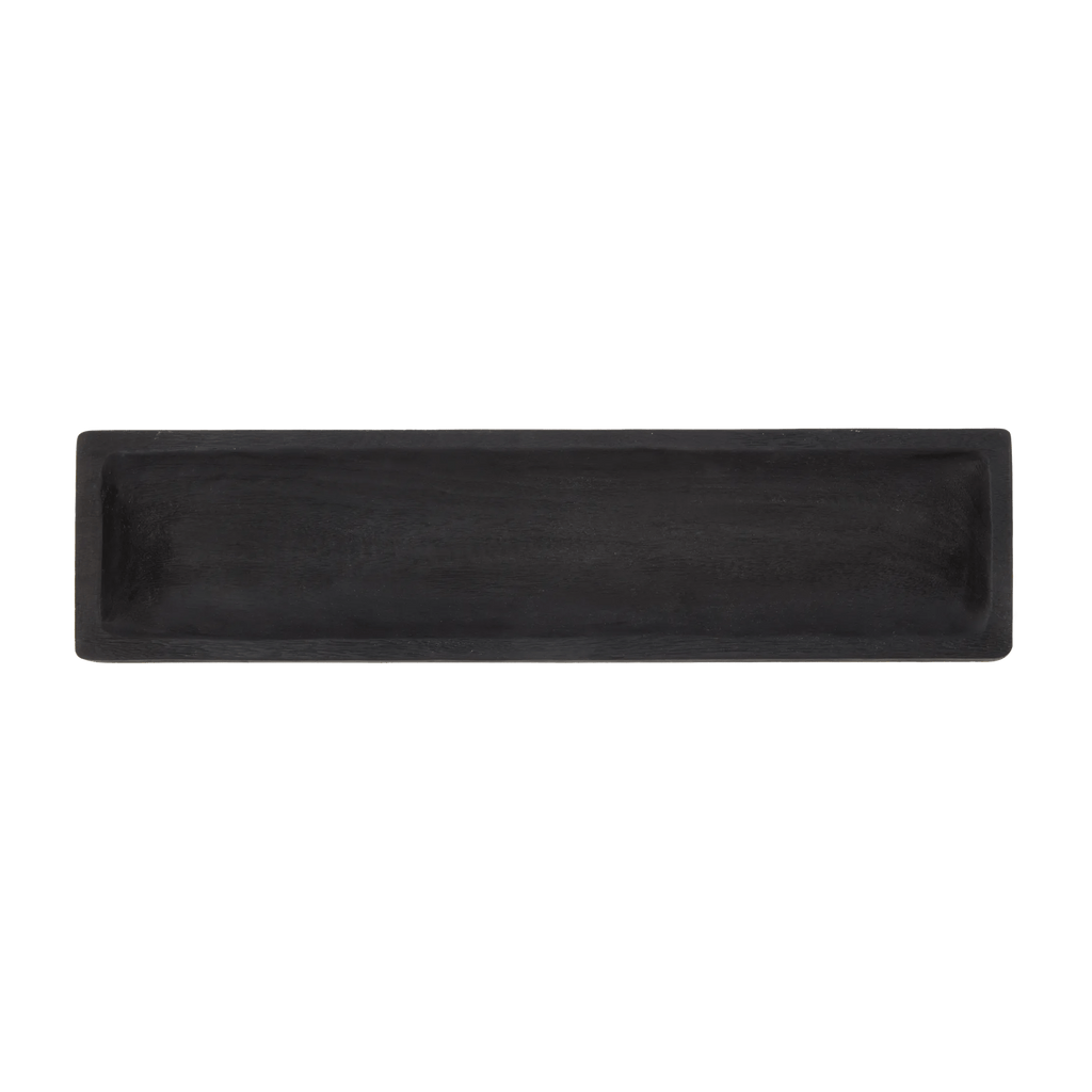 Long Black Rectangular Decorative Tray