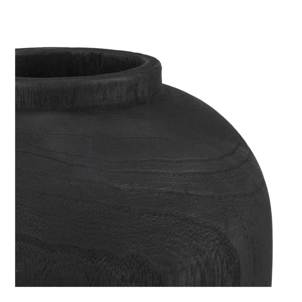 Black Wooden Decorative Vase