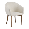 Upholstered Fabric Chair with Wooden Legs