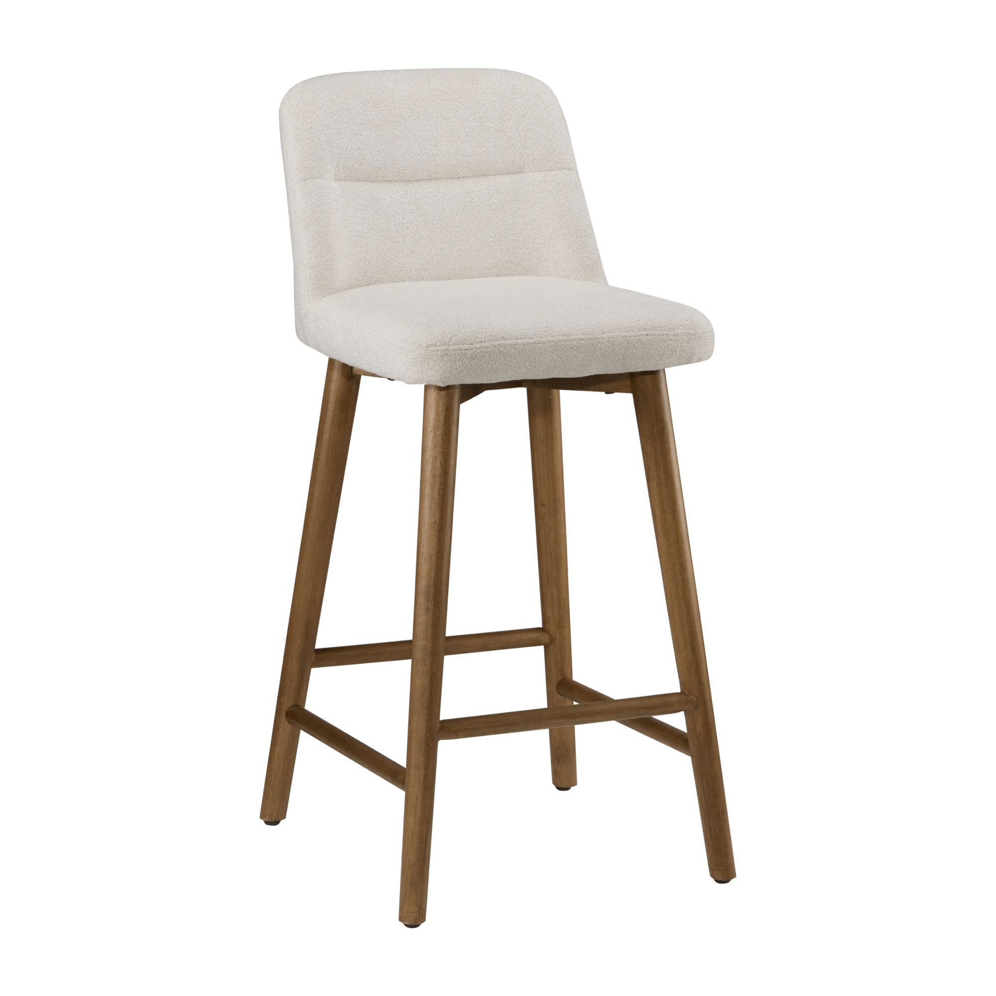 Upholstered Bar Stool with Wooden Legs