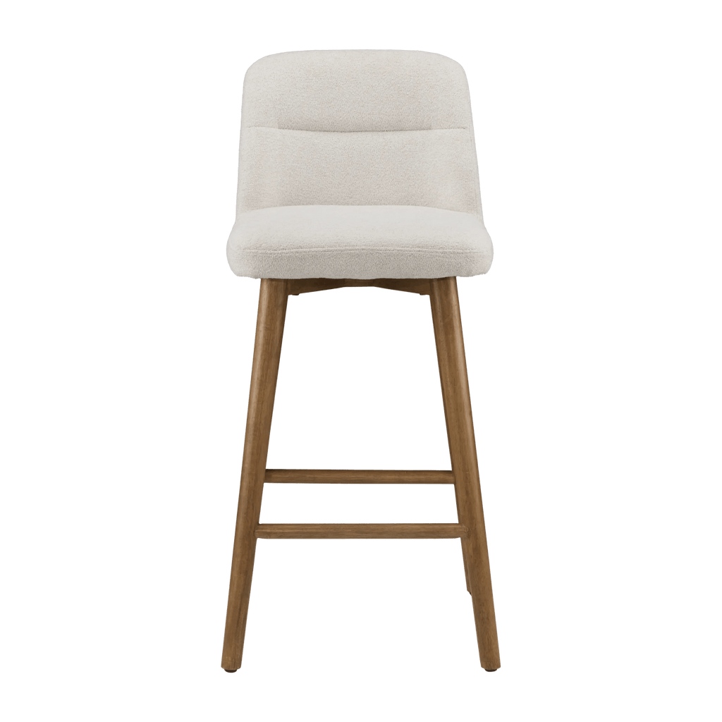 Upholstered Bar Stool with Wooden Legs