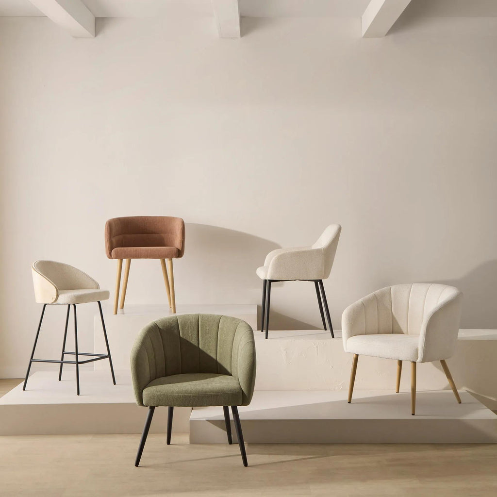 Fabric and Metal Accent Chair