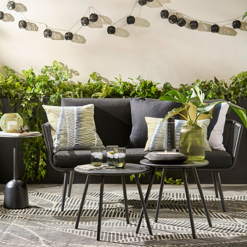 2-seat outdoor black sofa