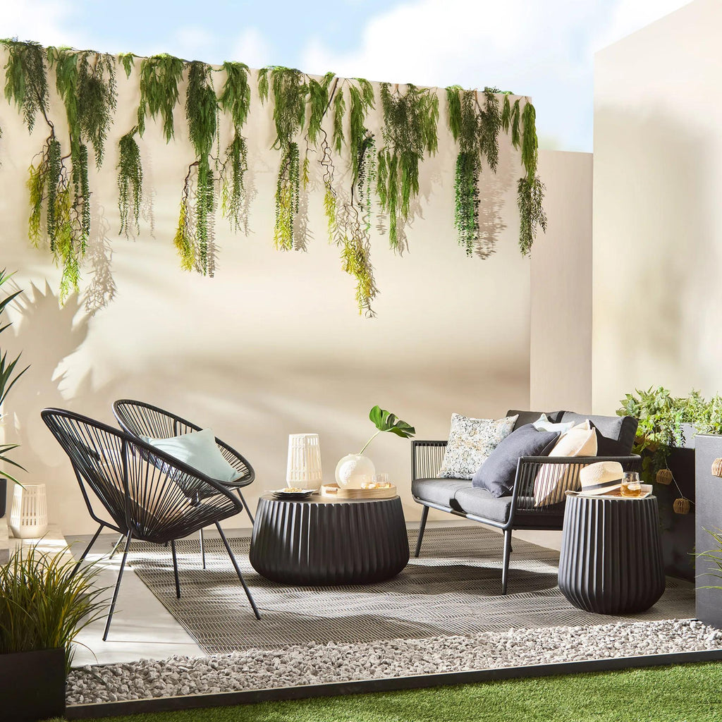 2-seat outdoor black sofa